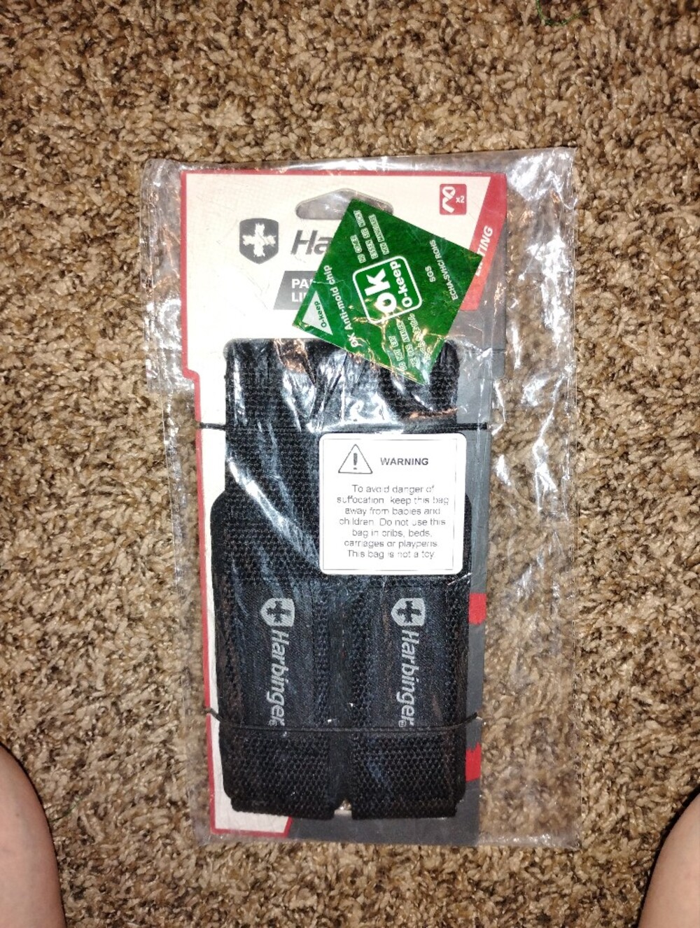 Brand new Harbinger Padded Cotton Lifting Straps in Black